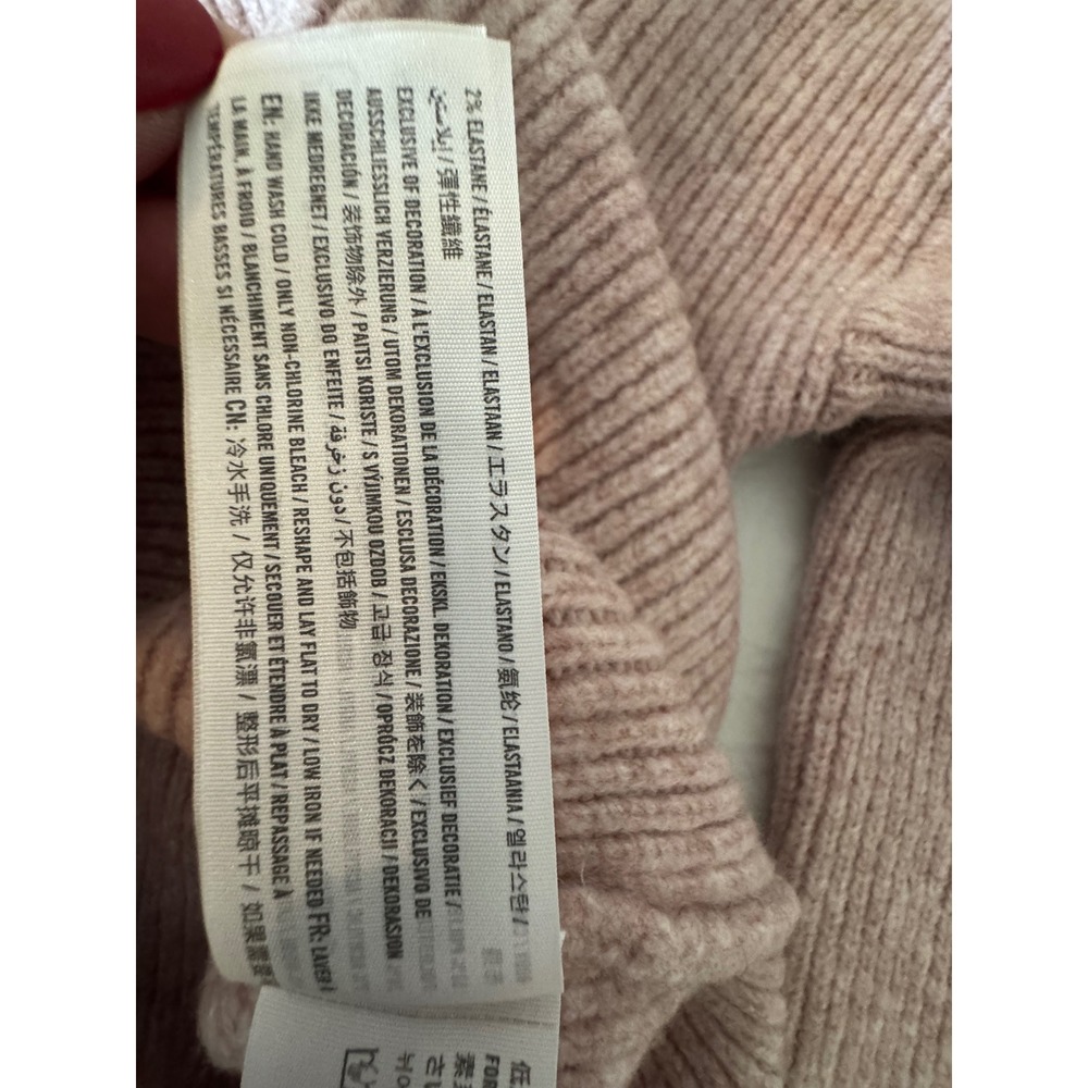 Abercrombie & Fitch Womens Mock Neck Ribbed Sweater Soft Mauve XS Relaxed - Picture 7 of 11